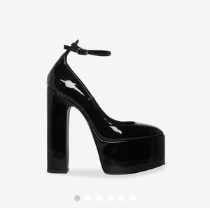 Steven Madden Skyrise Black Patent Heels
